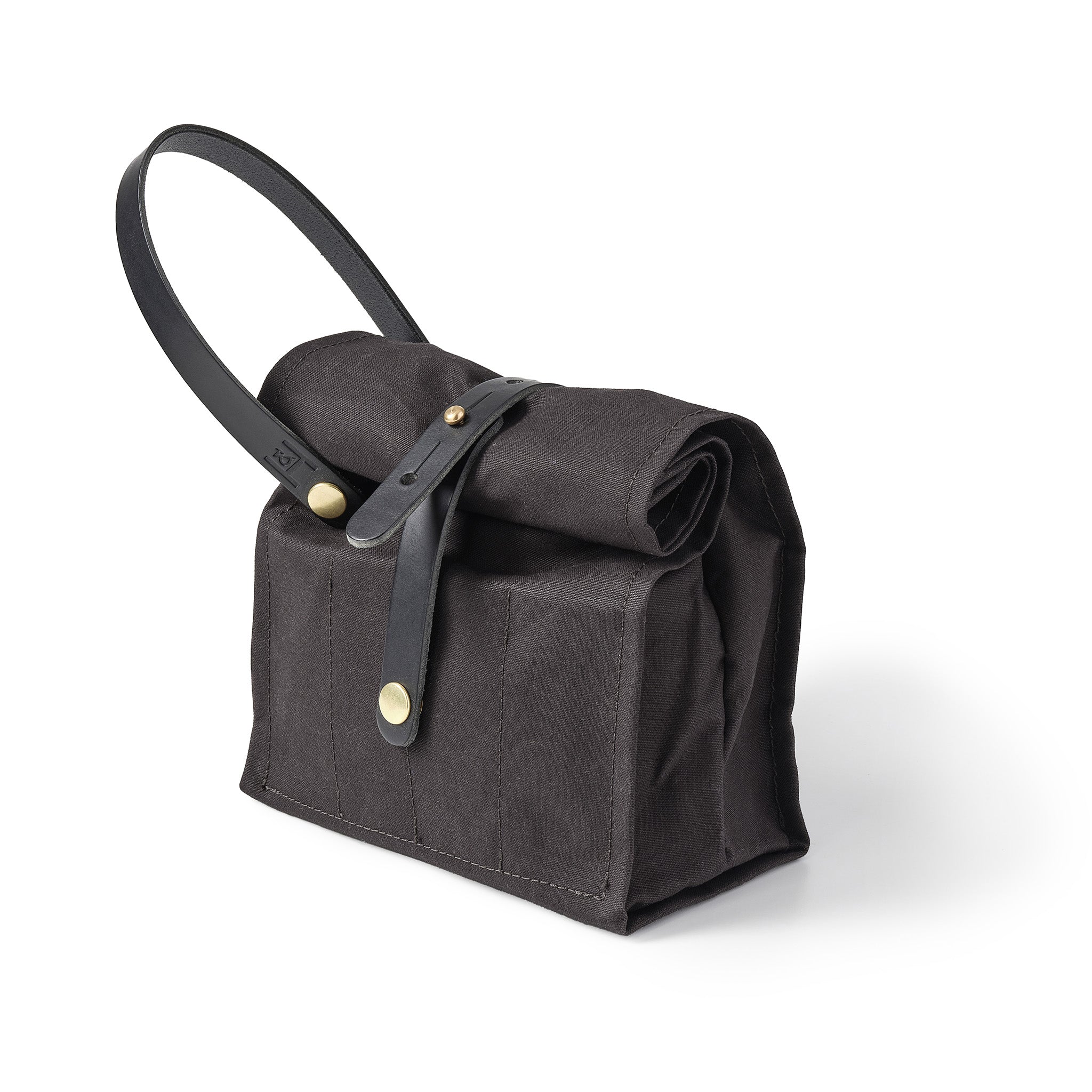 Hide and Hammer black small roll top Front angle