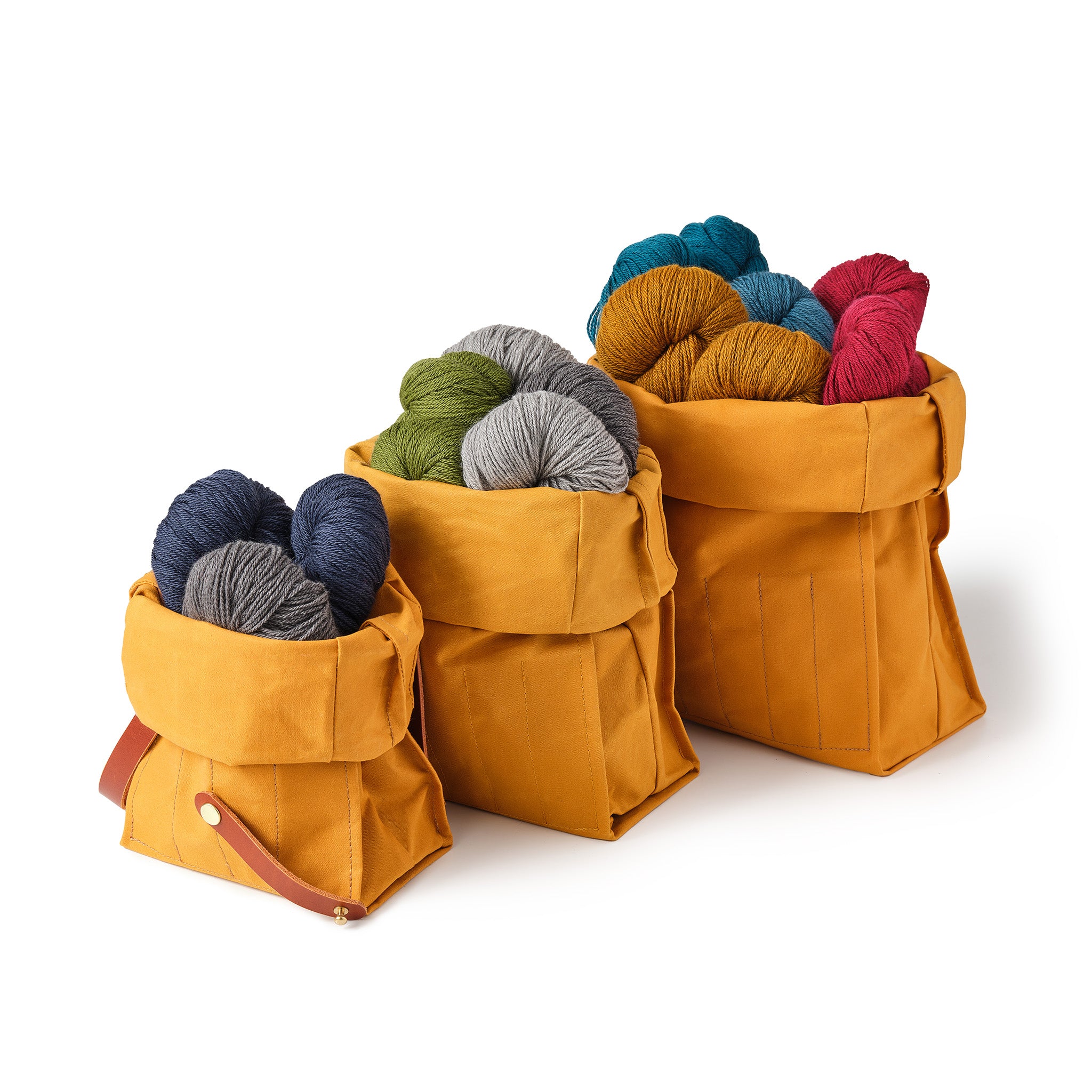 Hide and Hammer Honey iconic roll tops trio with yarn