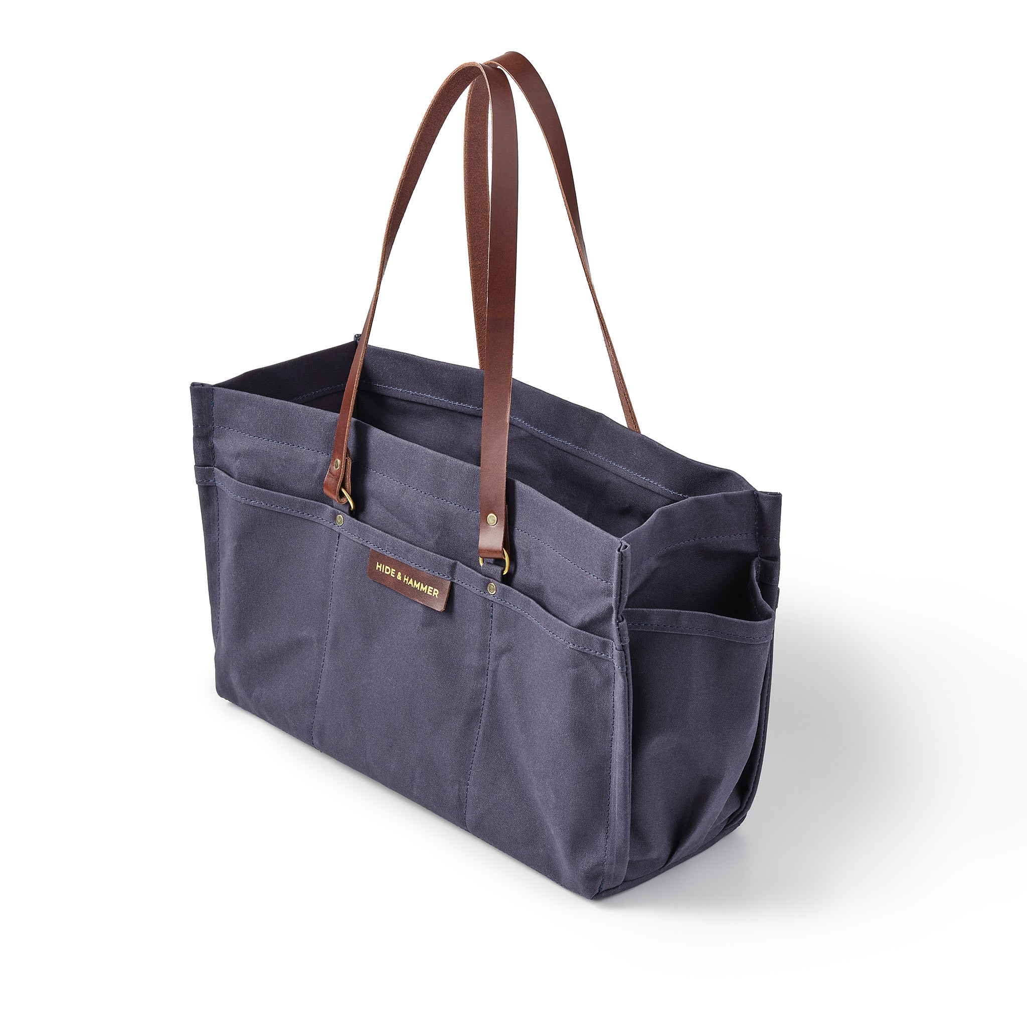 Hide and Hammer Neat tote Indigo Angle