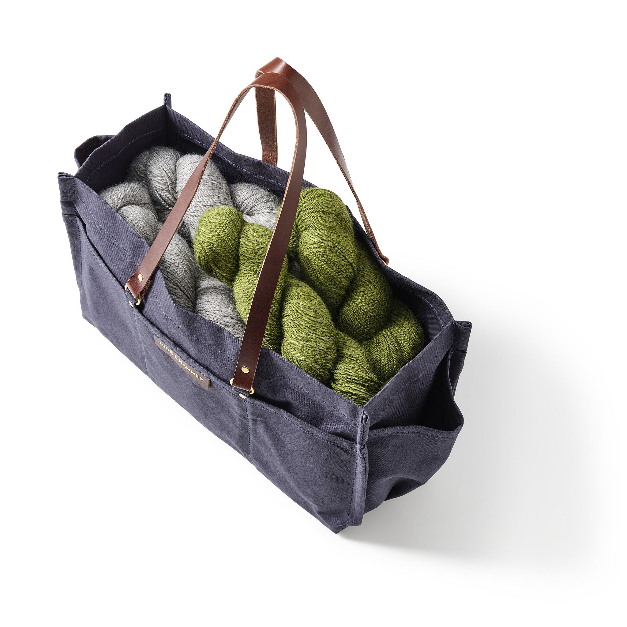 Hide and Hammer Neat tote Indigo yarn